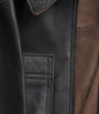 Black Contrast Stitch Leather Jacket