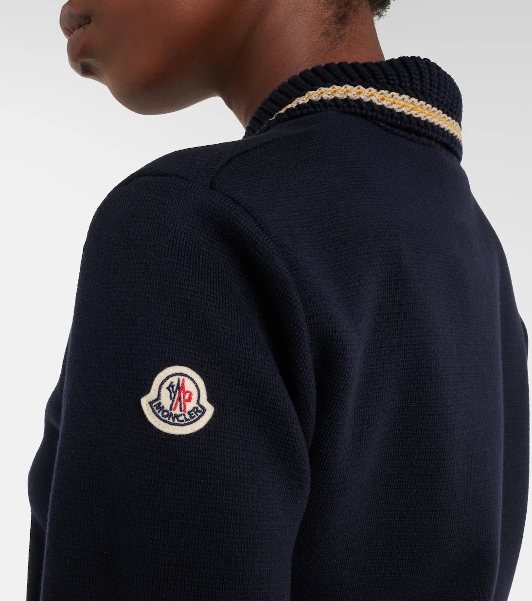 Moncler - Knitted cotton polo shirt