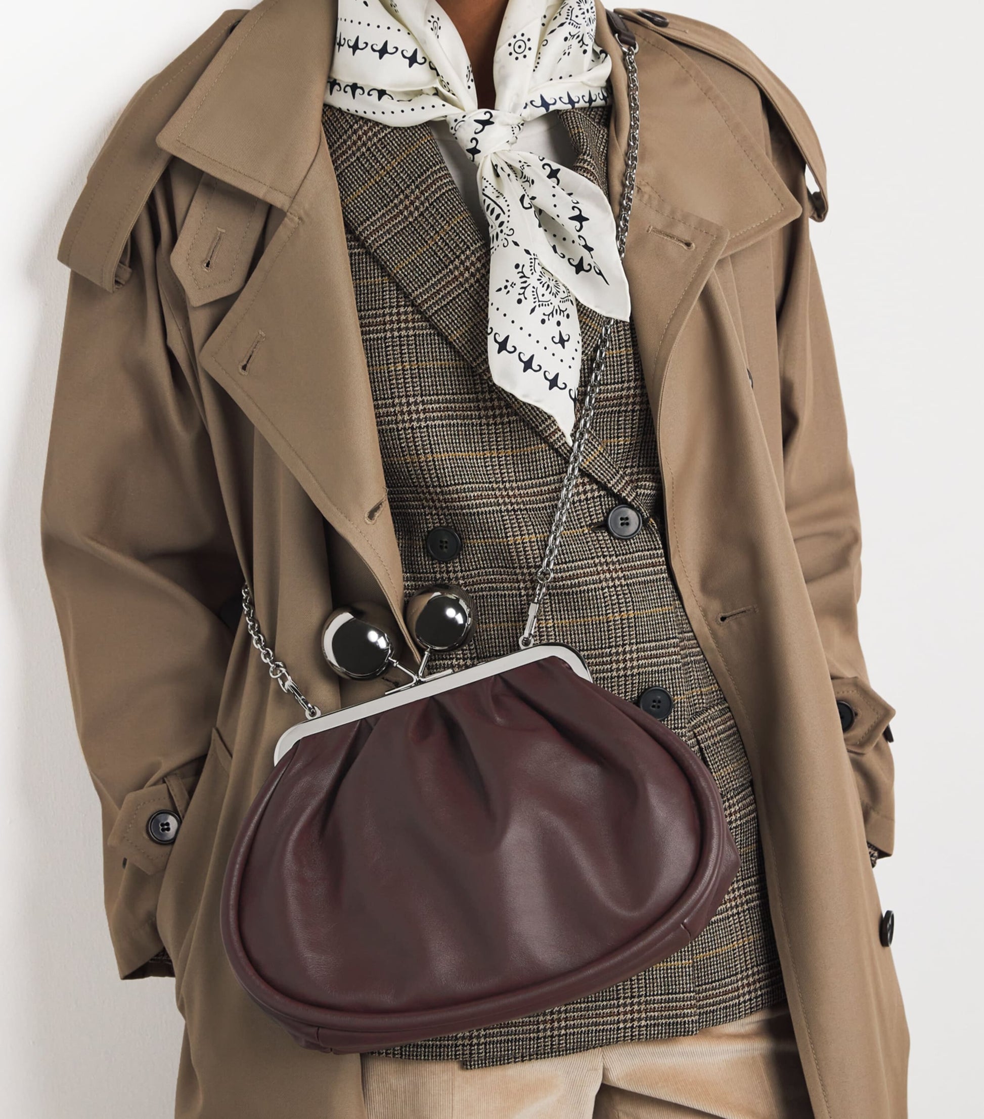 Weekend Max Mara Brown Medium Leather Pasticcino Clutch Bag