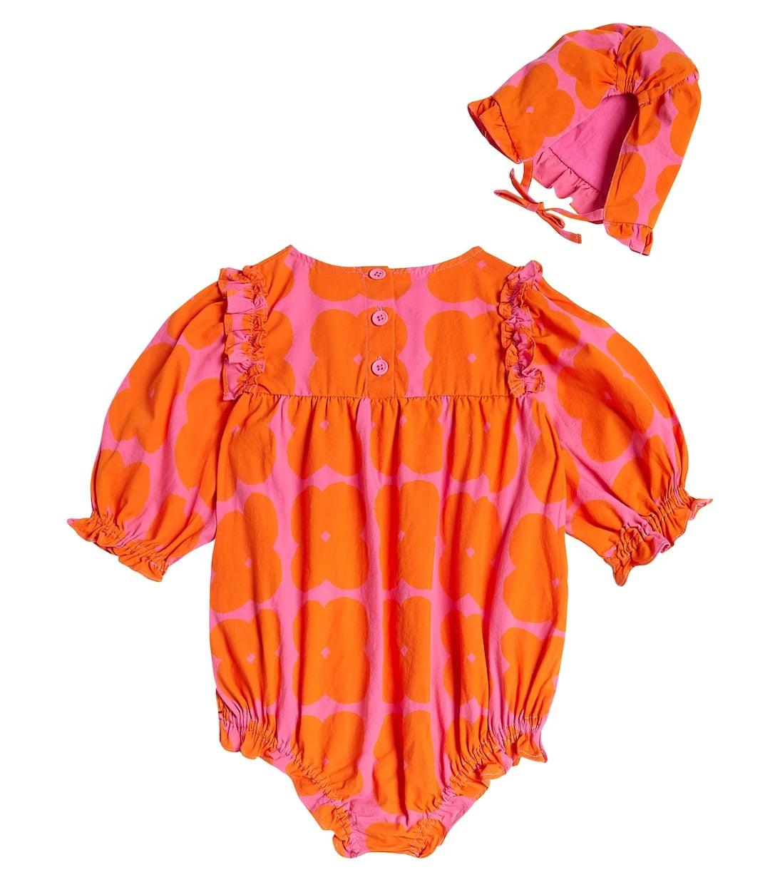 Jellymallow - Baby Clover cotton playsuit and hat set