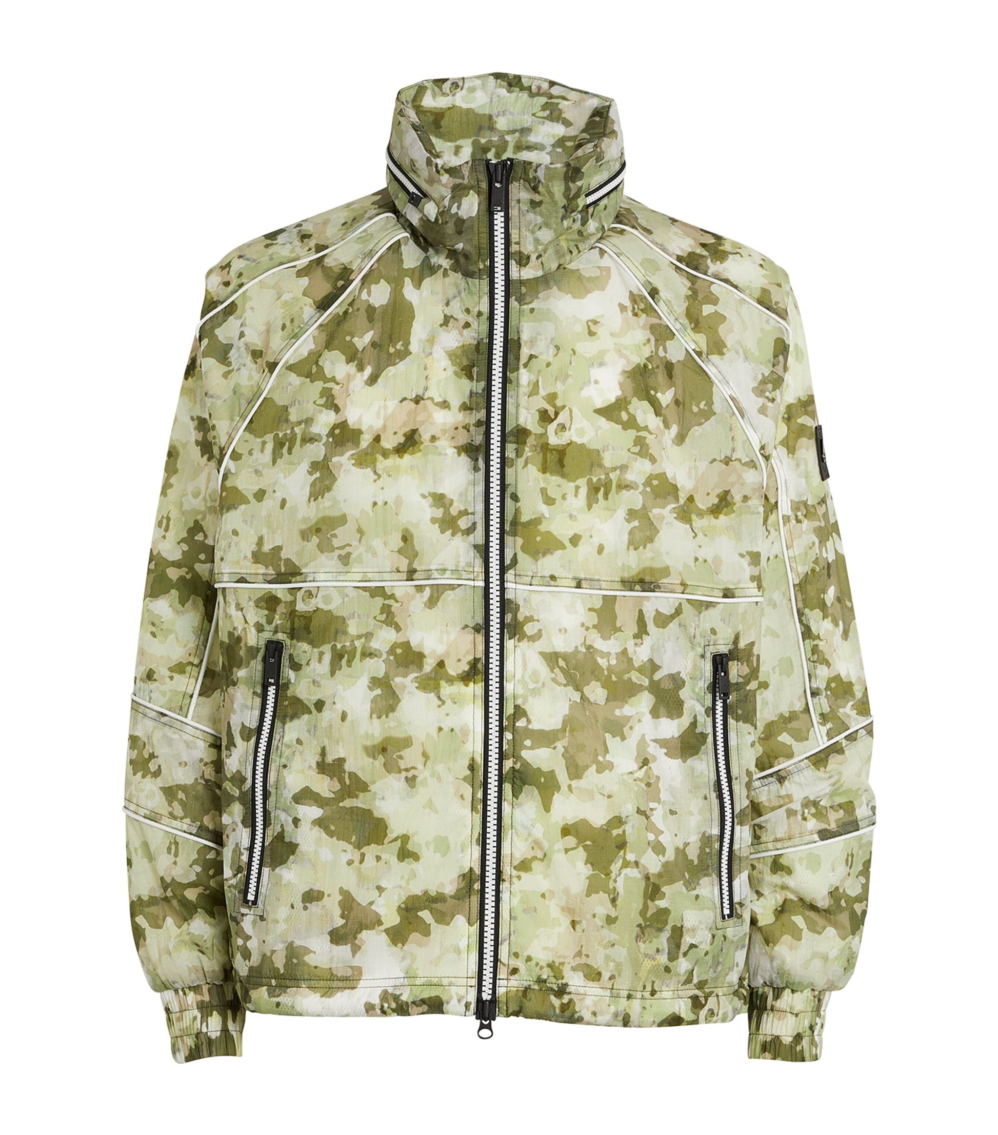 Moose Knuckles Green Camouflage Bomber Jacket