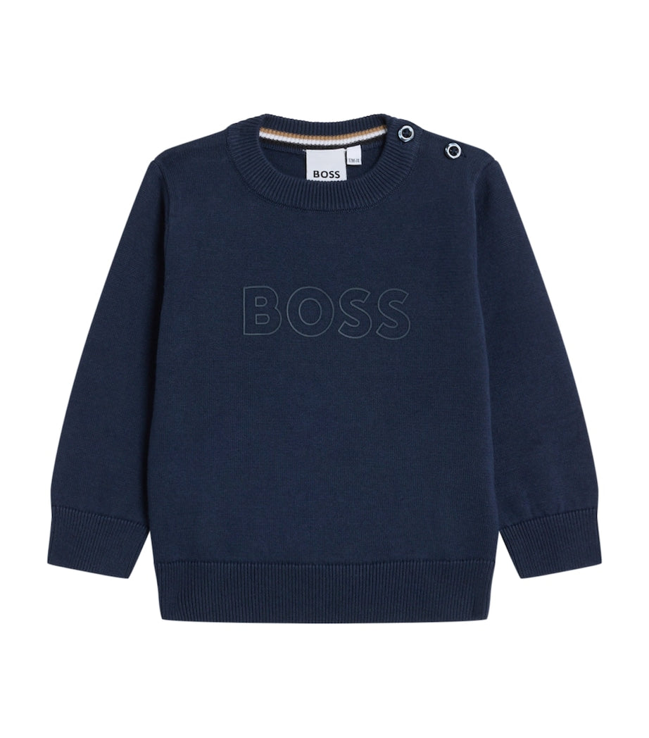 BOSS Kidswear Cotton Logo Knitted Sweater (3 Months - 3 Years)
