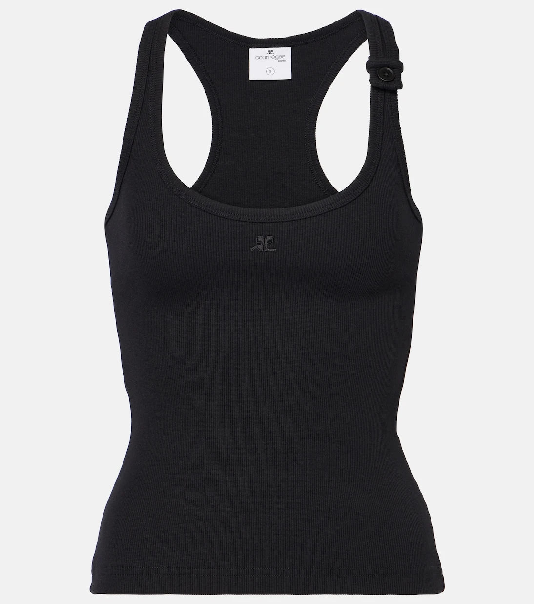 Courrèges - Ribbed-knit cotton tank top