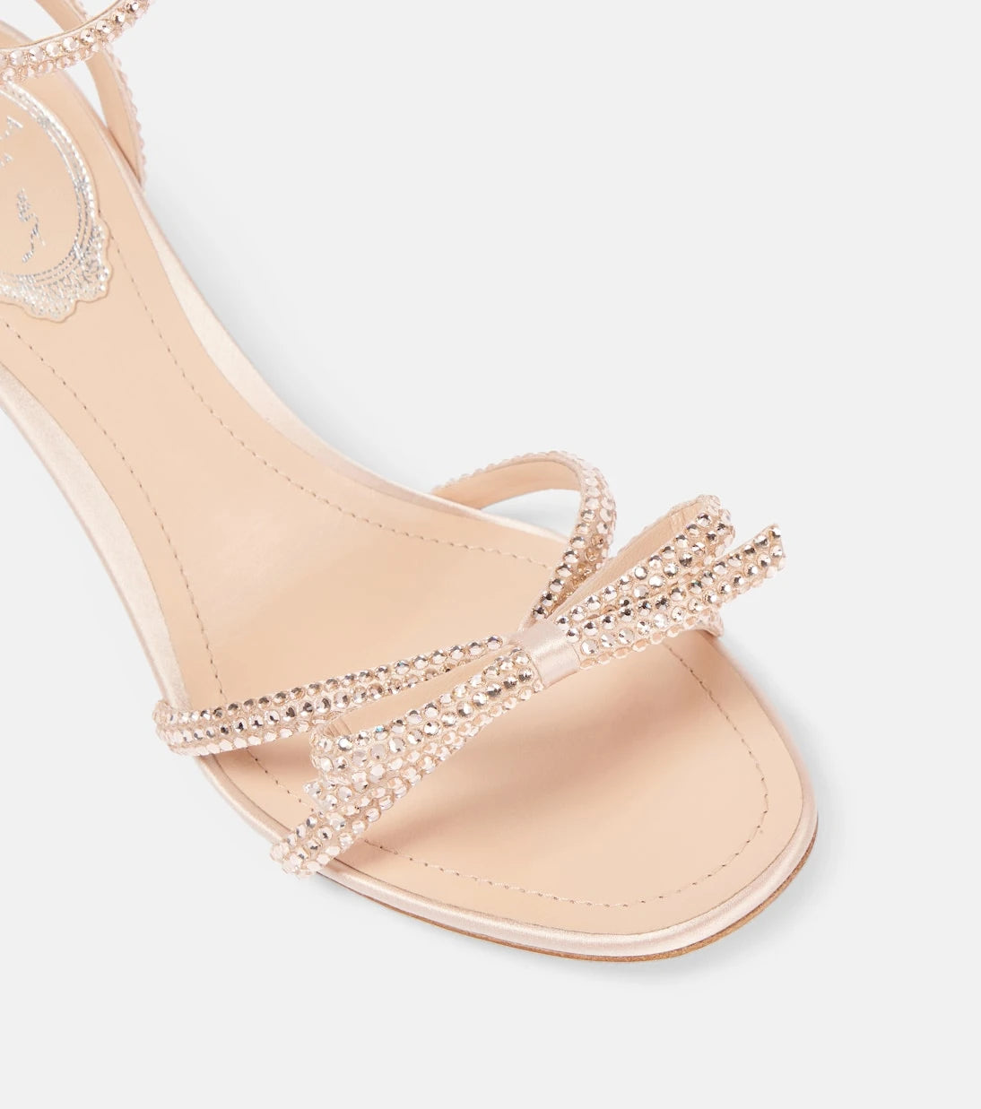 Rene Caovilla - 50 embellished bow-detail satin sandals