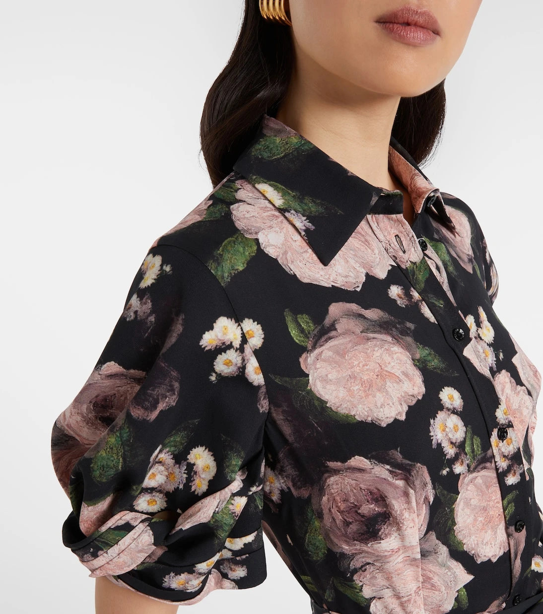 Erdem - Floral belted shirt dress