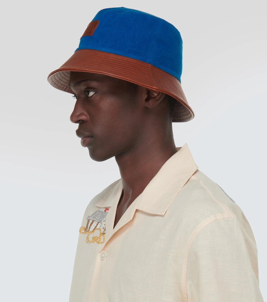 Bode - Cotton and leather bucket hat
