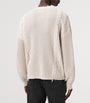 White Wool-Organic Cotton Tenter Sweater