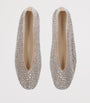 Le Monde Beryl Brown Crystal-Embellished Luna Ballet Flats