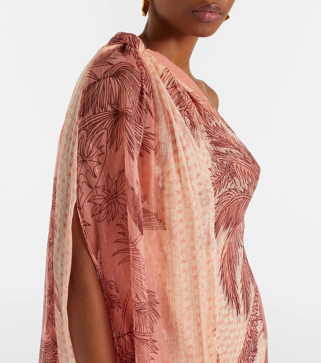 Johanna Ortiz - Printed silk-blend lamé gown