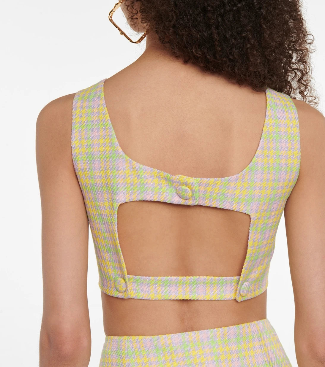 Versace - Medusa checked tweed crop top