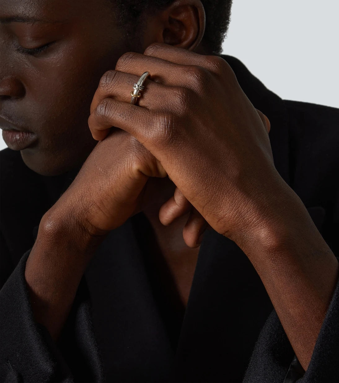 Spinelli Kilcollin - Sirius Max sterling silver and 18tk gold ring with black diamonds