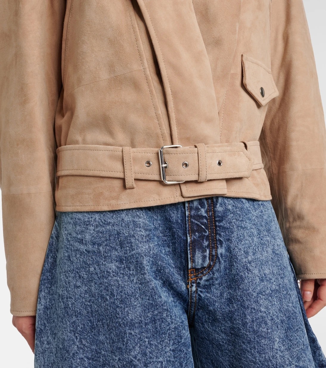 Alaïa - Suede biker jacket