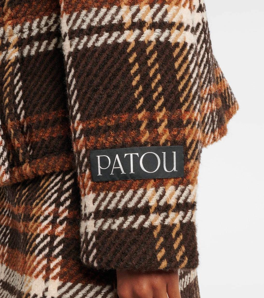 Patou - جاكيت صوف مزدوج الصدر بنقشة مربعات