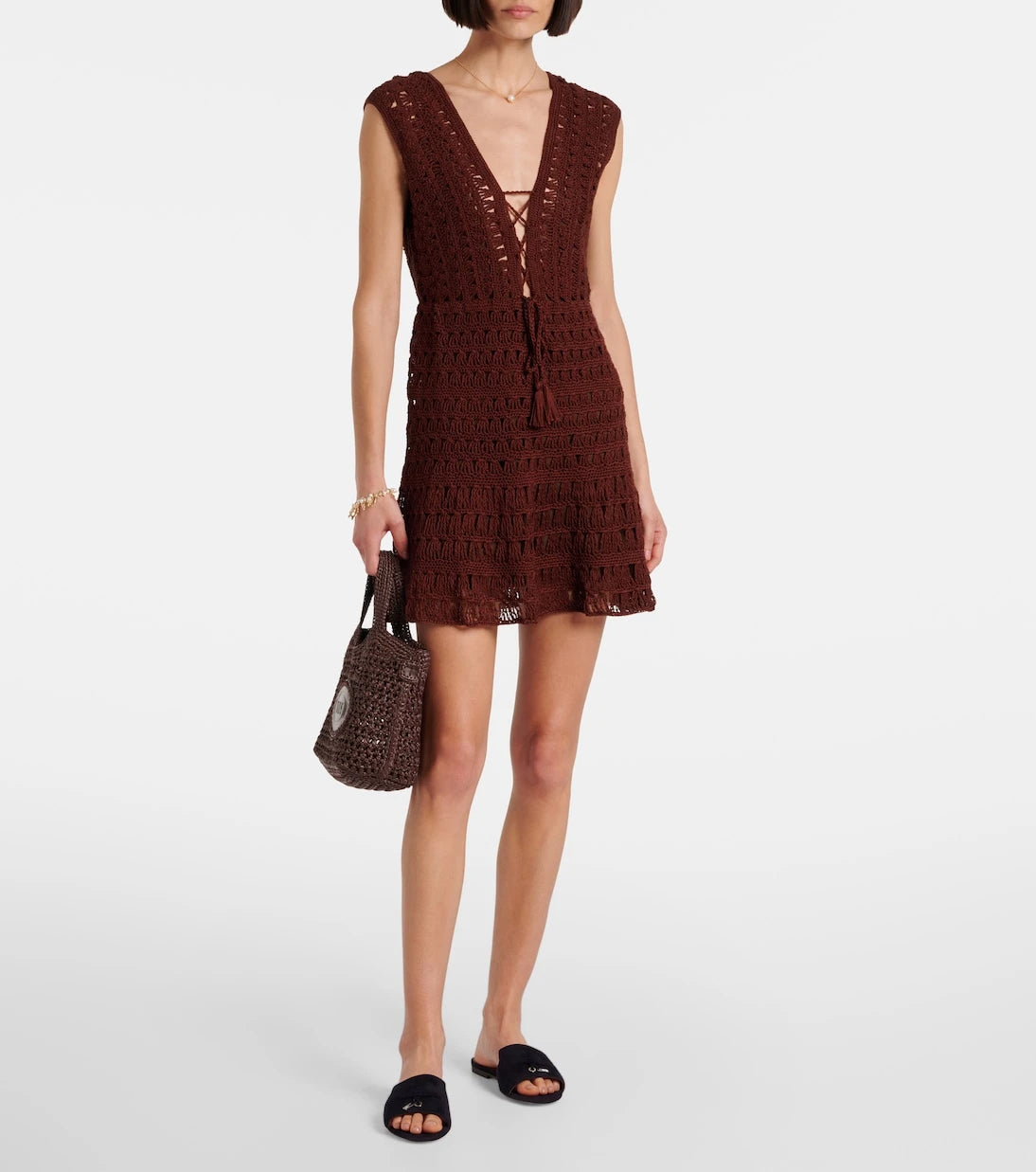 Anna Kosturova - Jennifer crochet cotton minidress