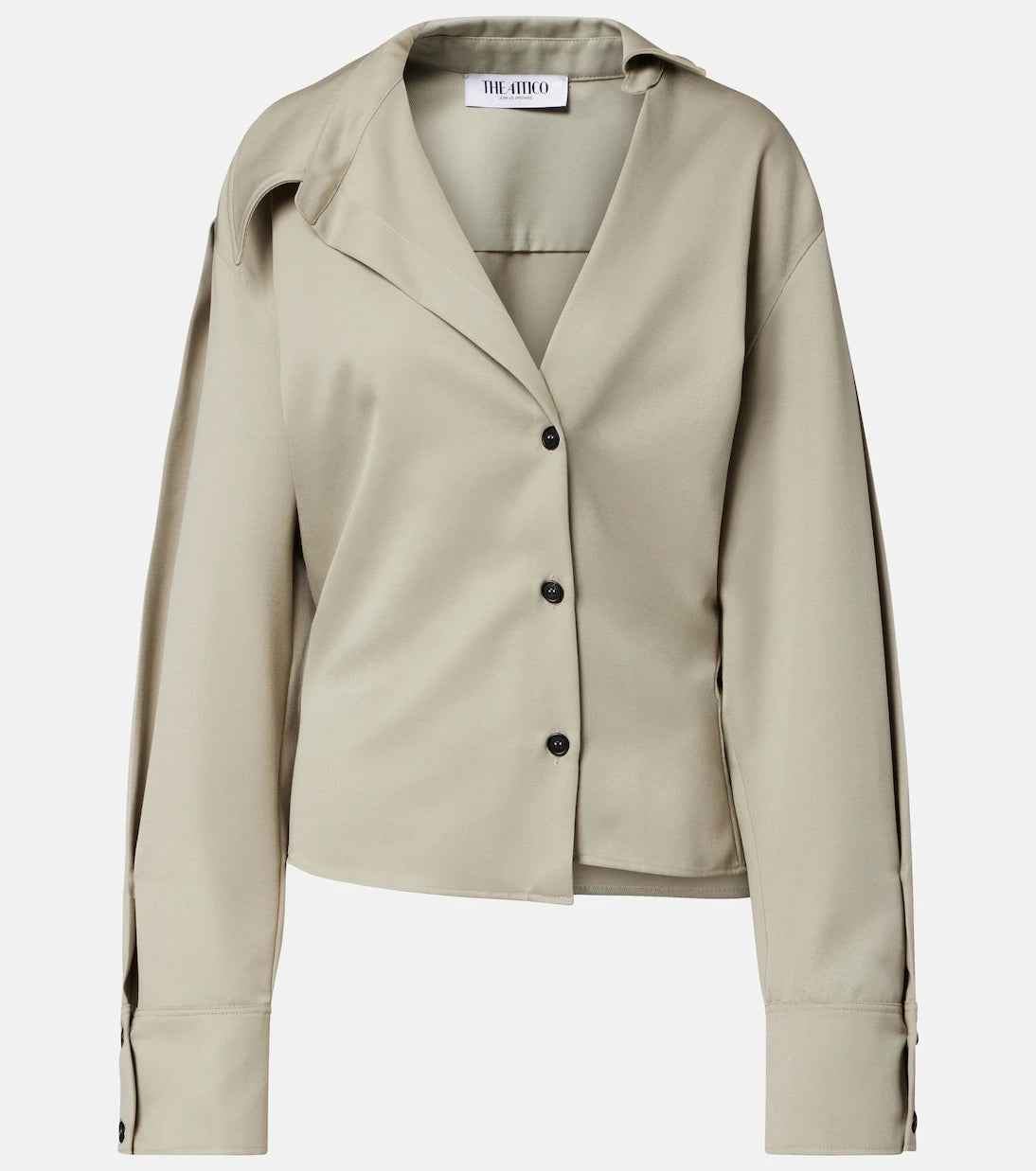 The Attico - Draped wool shirt