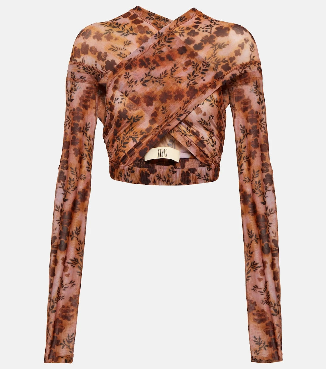 KNWLS - Anti Cross Over floral jersey crop top