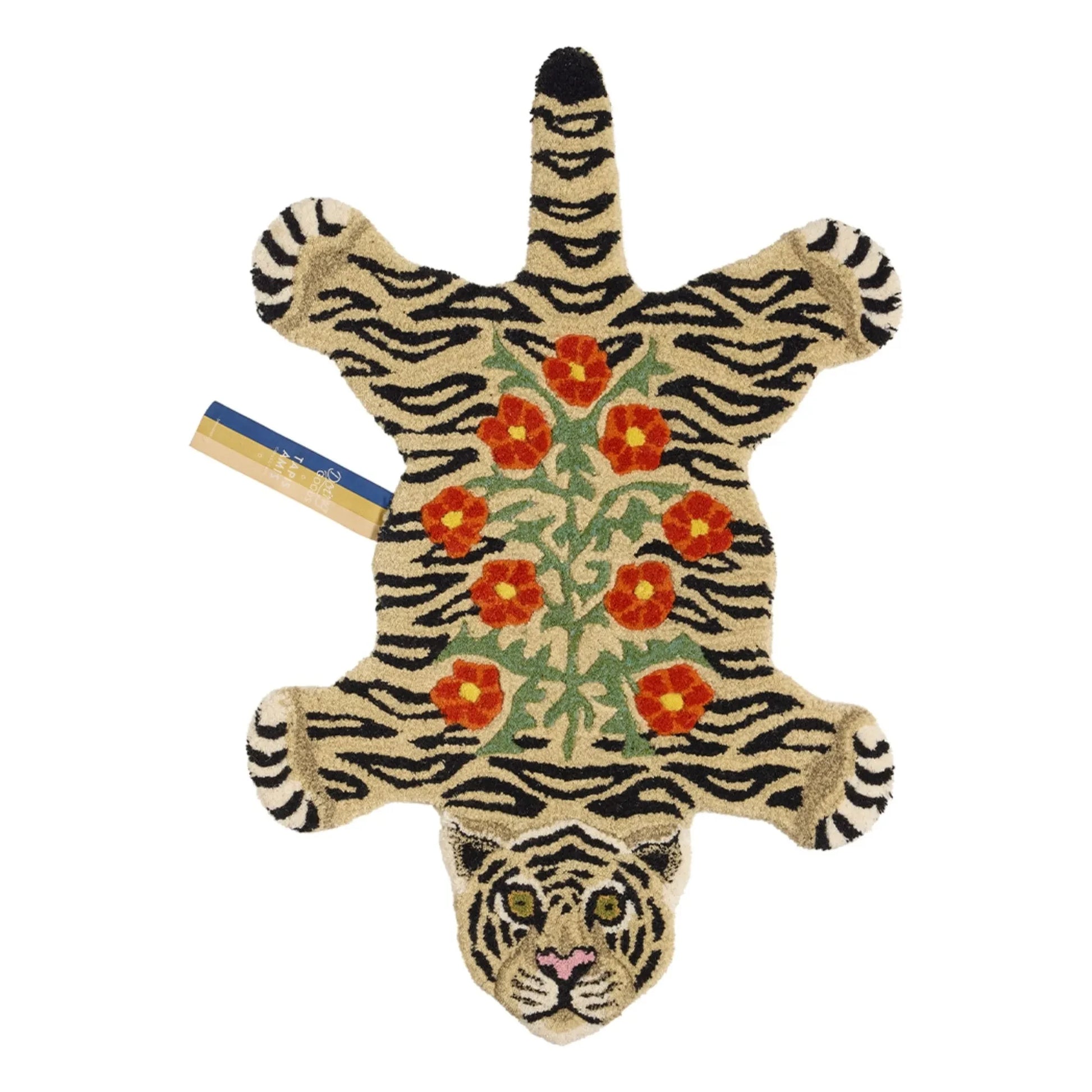 Doing Goods - Tiger carpet with flowers | Beige