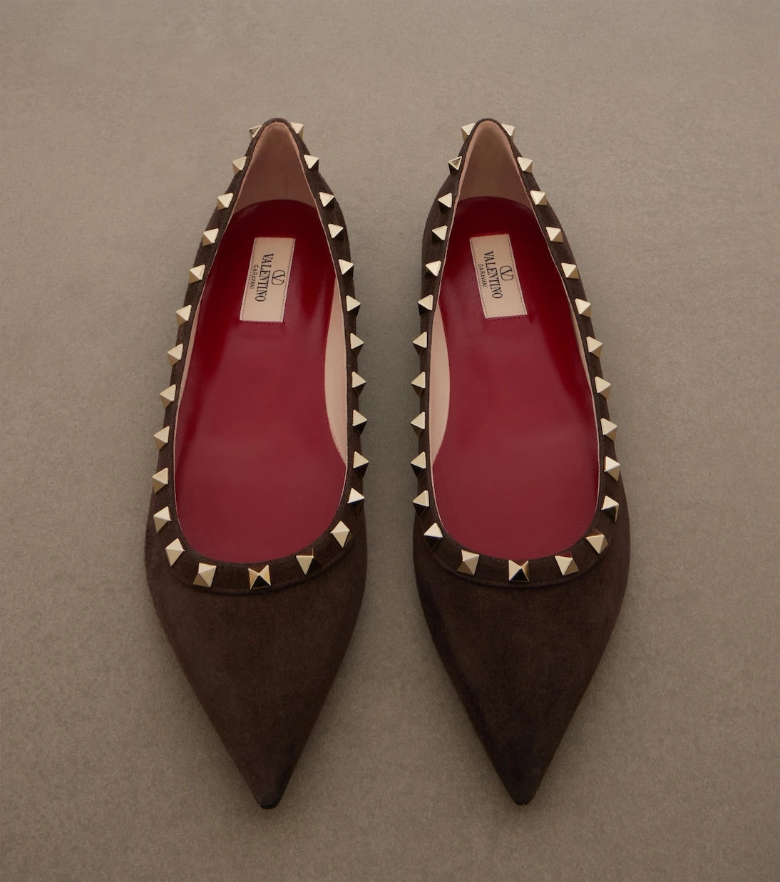 Valentino Garavani - Rockstud suede ballet flats