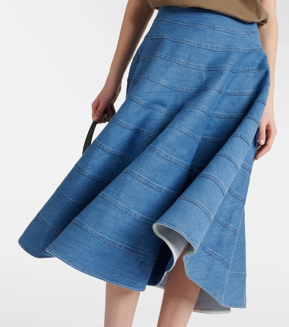 Altuzarra - Grace paneled denim midi skirt