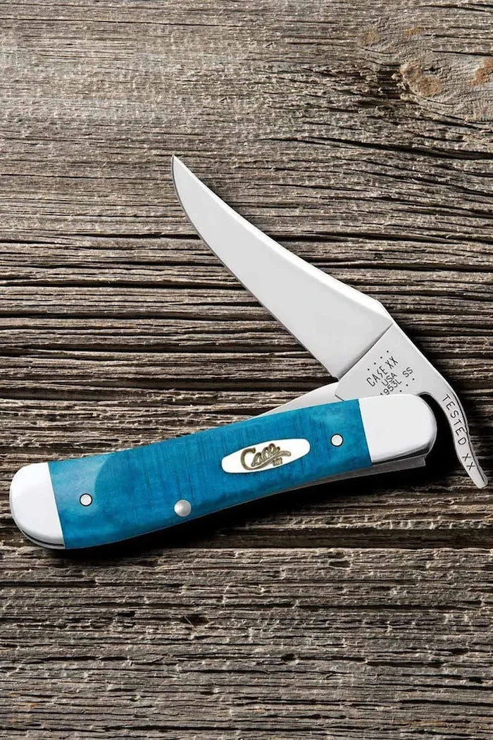 Джобно ножче Case Caribbean Blue Bone Sawcut Jig RussLock 10,7 cm