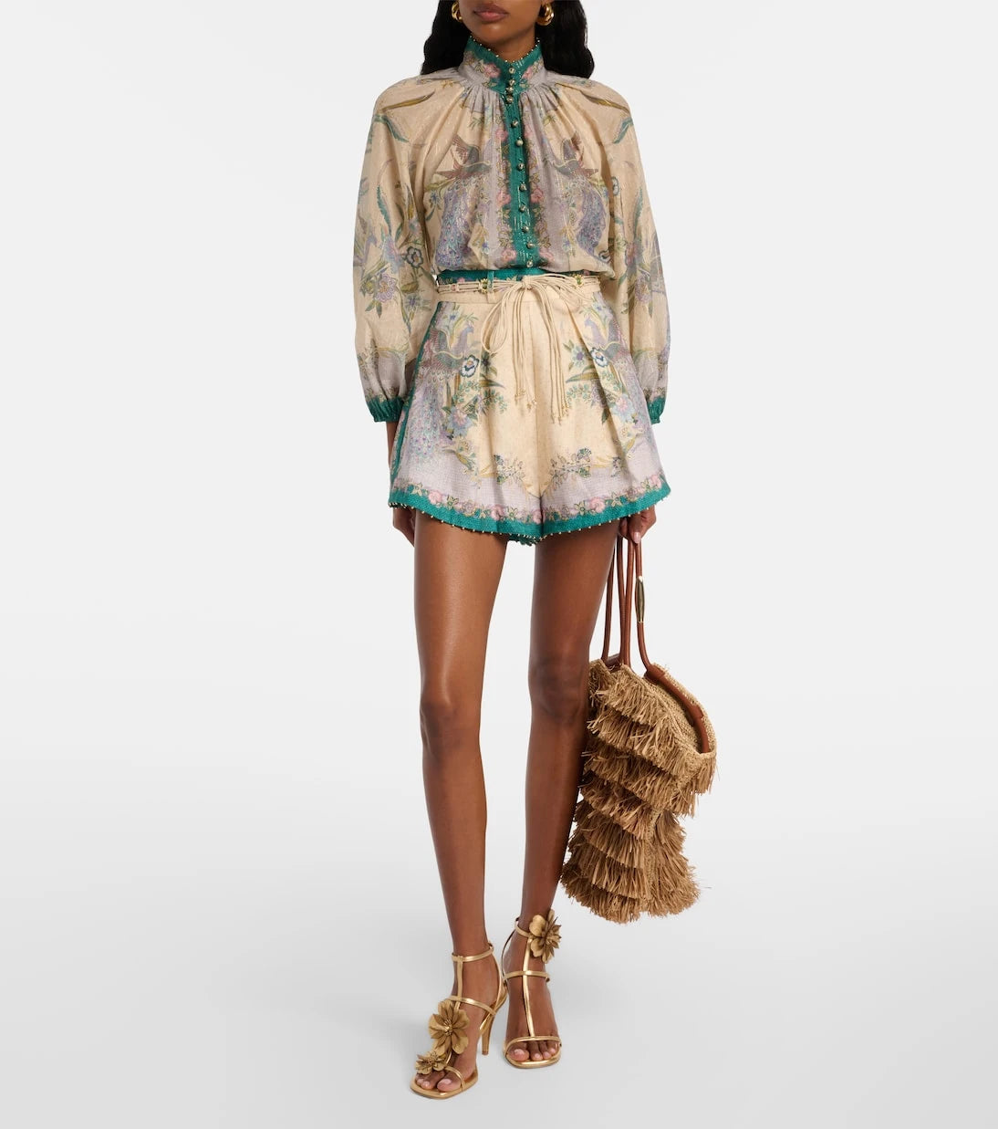 Zimmermann - Indra printed linen shorts