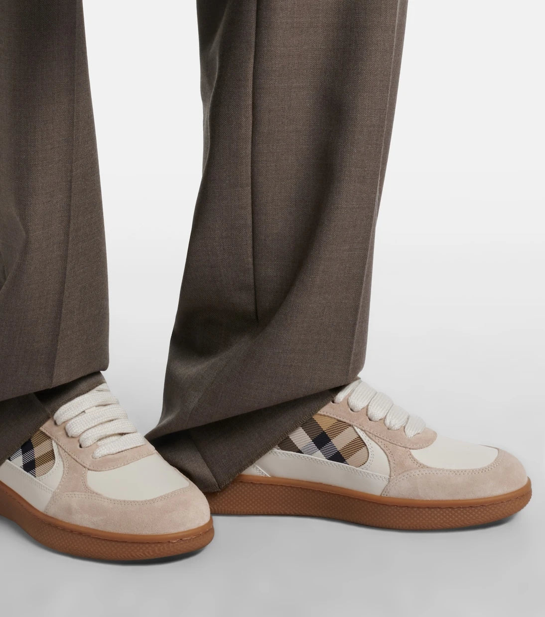 Burberry - Terrace leather and suede sneakers
