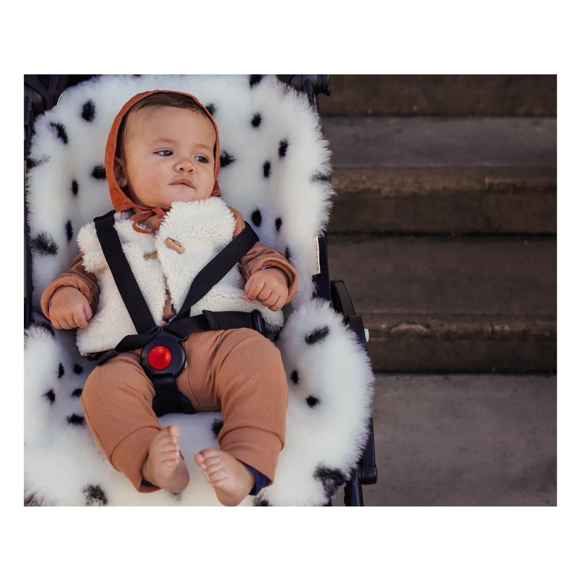 BINIBAMBA - Sheepskin for Stroller and Bassinet - 68x44 cm | Dalmatian