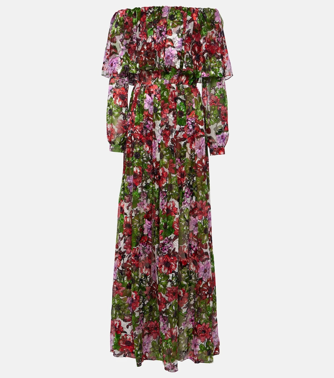 Costarellos - Floria devoré silk-blend chiffon gown