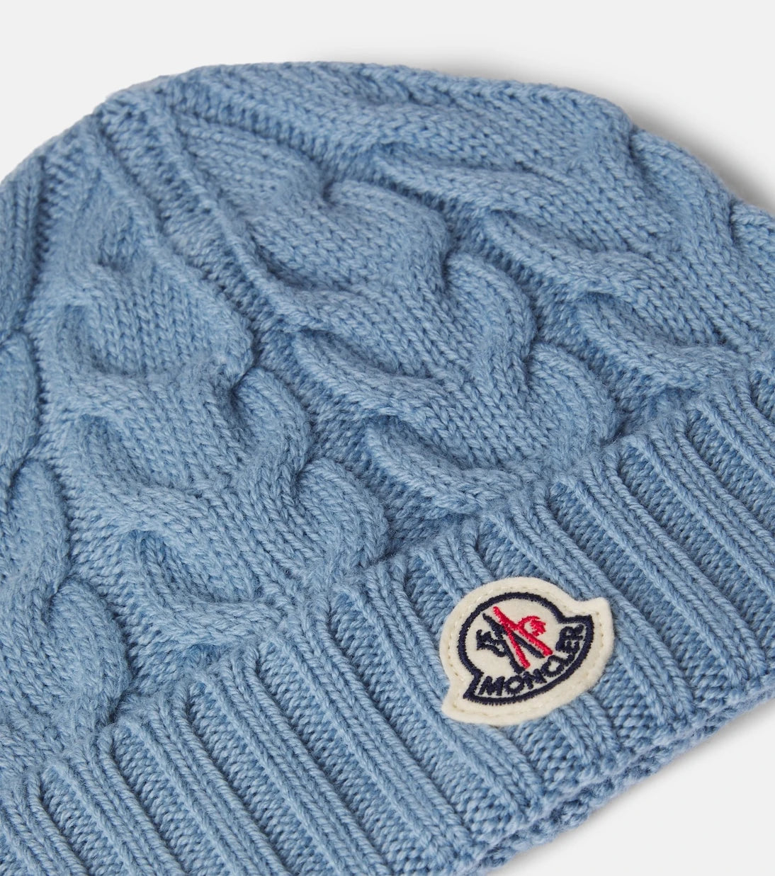 Moncler Enfant - Logo cable-knit virgin wool beanie