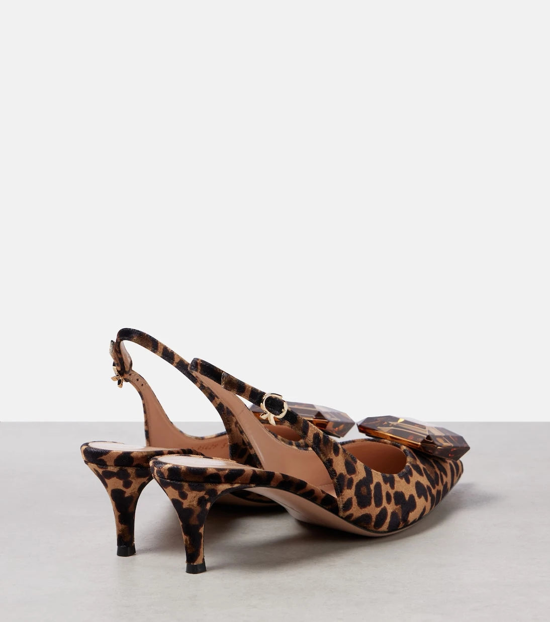 Gianvito Rossi - Jaipur 55 leopard-print velvet slingback pumps