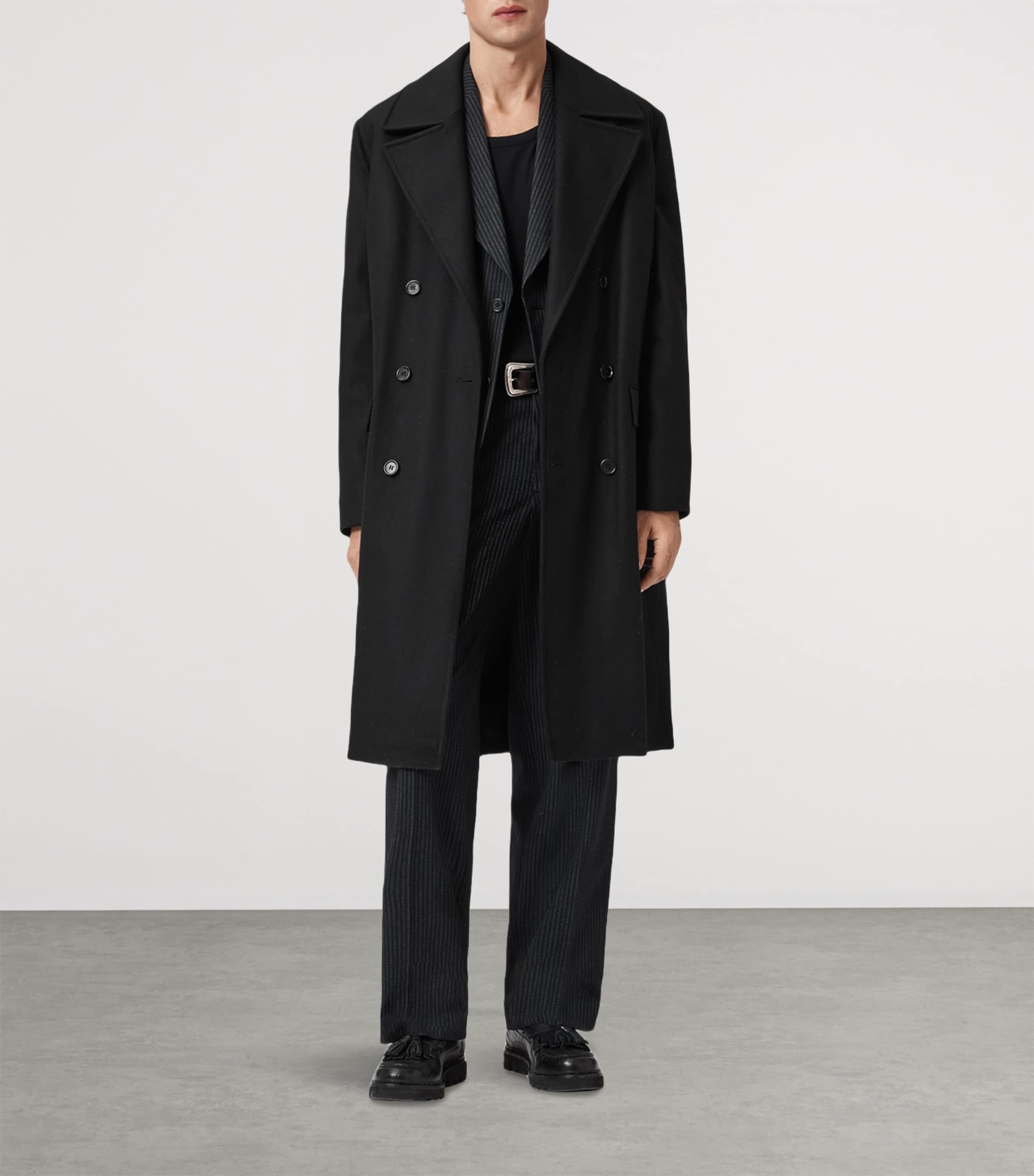 Black Wool-Blend Curran Overcoat