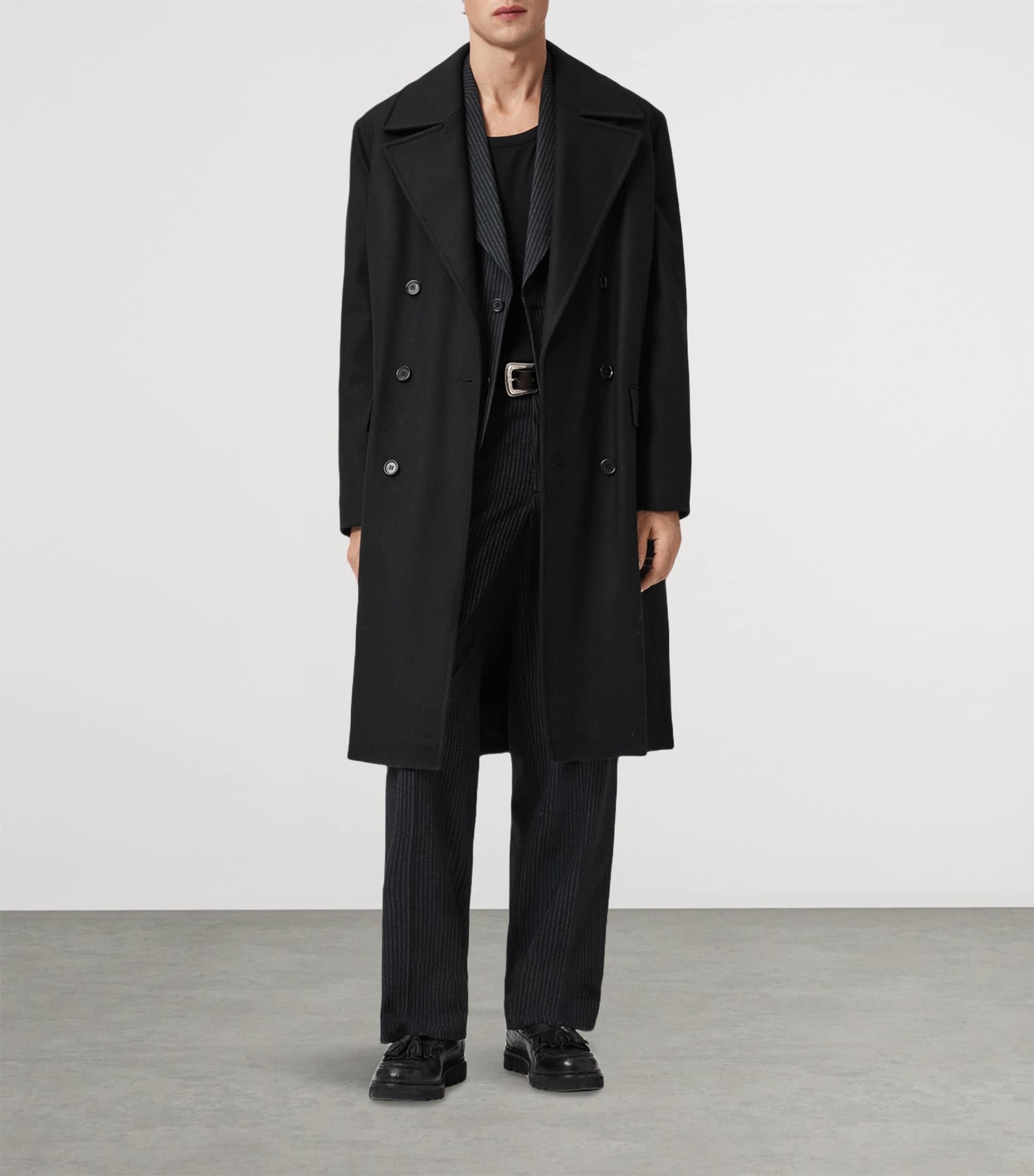 Black Wool-Blend Curran Overcoat