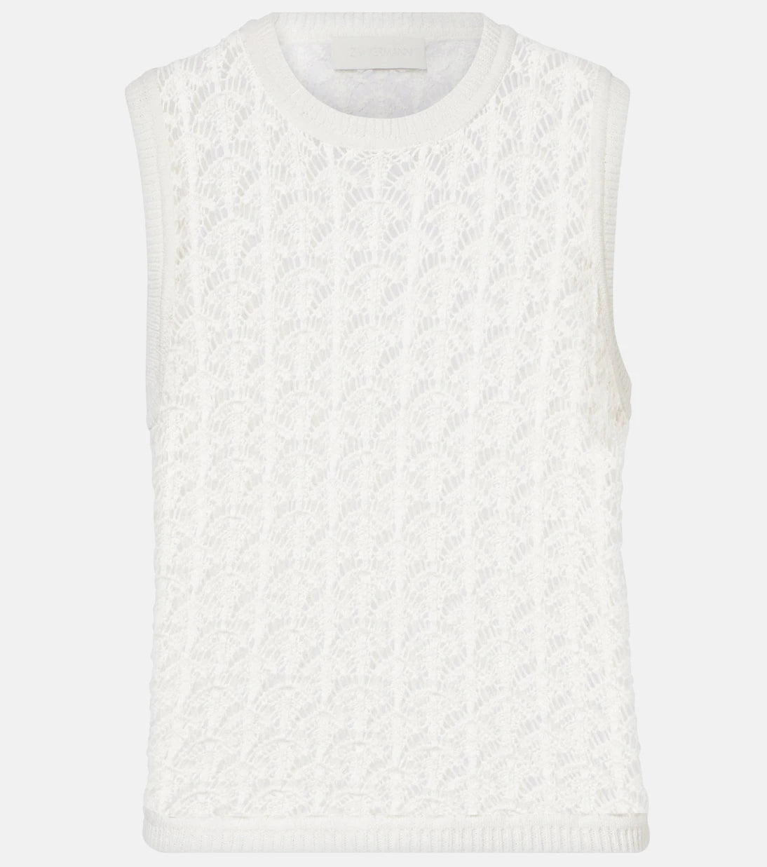 Zimmermann - Wylie Crop crochet cotton tank top