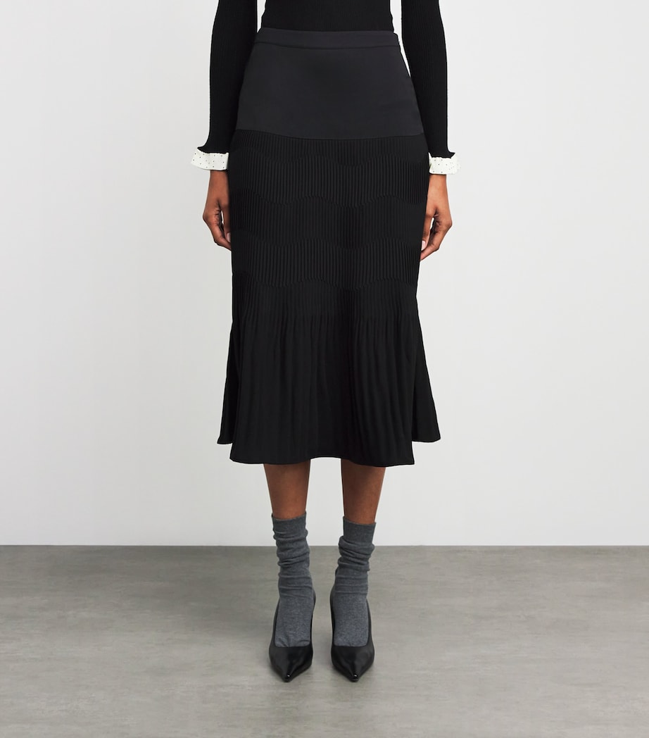 Claudie Pierlot Black Pleated Midi Skirt