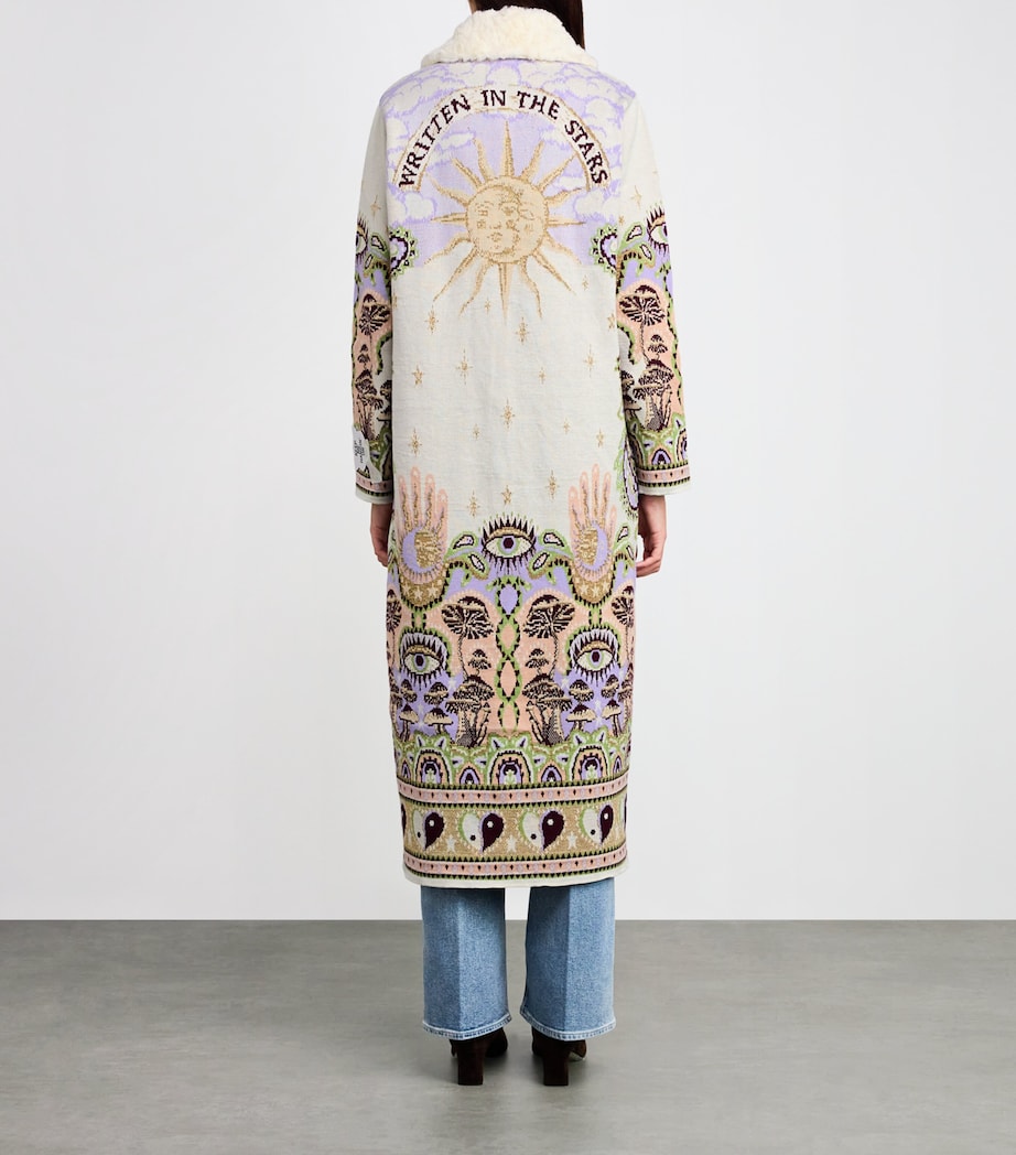 White Jacquard Written In The Stars Coat