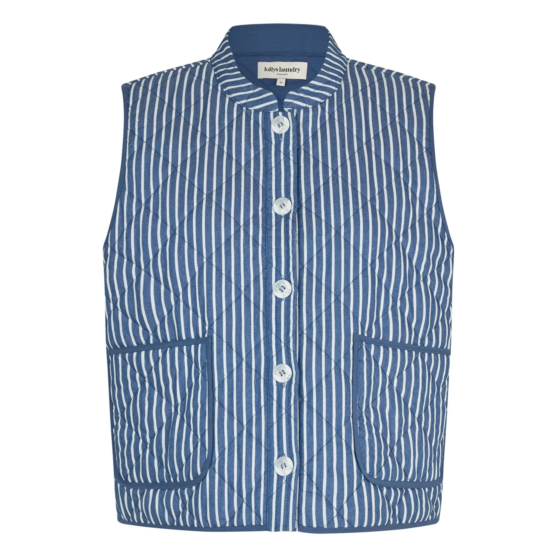Lollys Laundry - Cairo Stripes Sleeveless Jacket | Blue