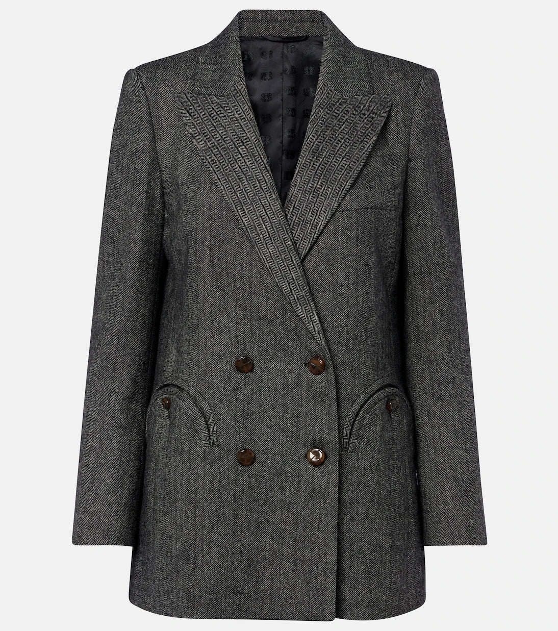 Blazé Milano - Everyday herringbone wool-blend blazer