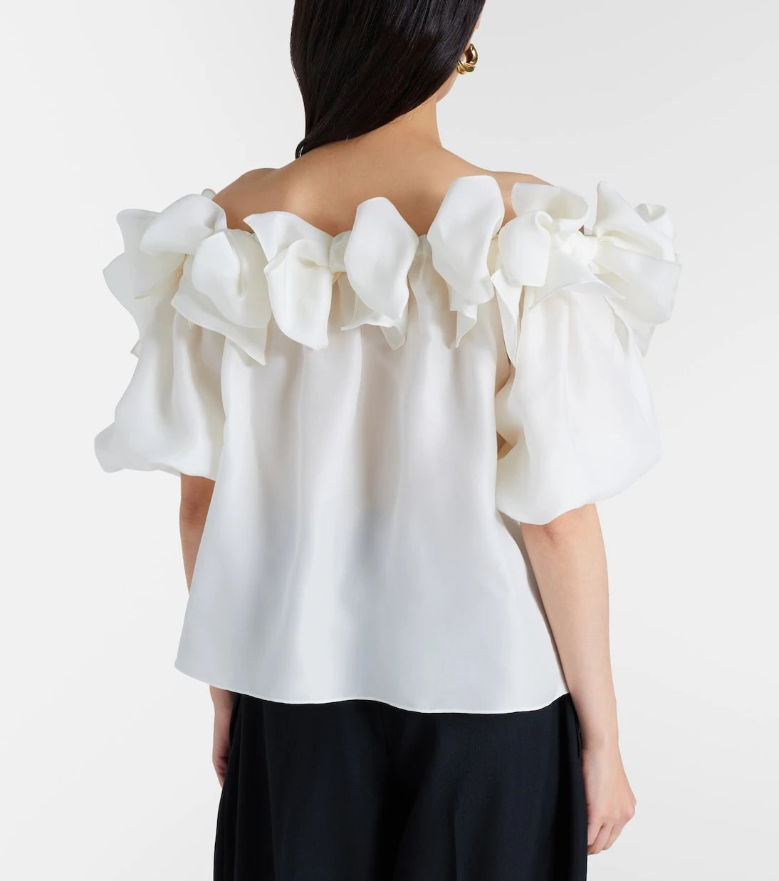 Carolina Herrera - Omuzları açık ipek bluz