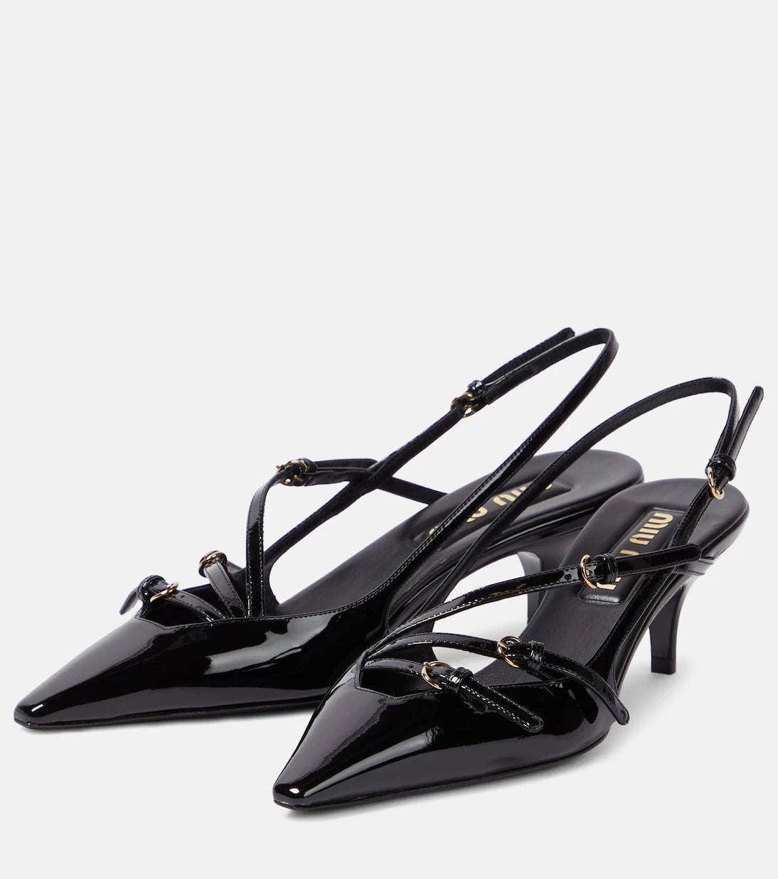 Miu Miu - Patent leather slingback pumps
