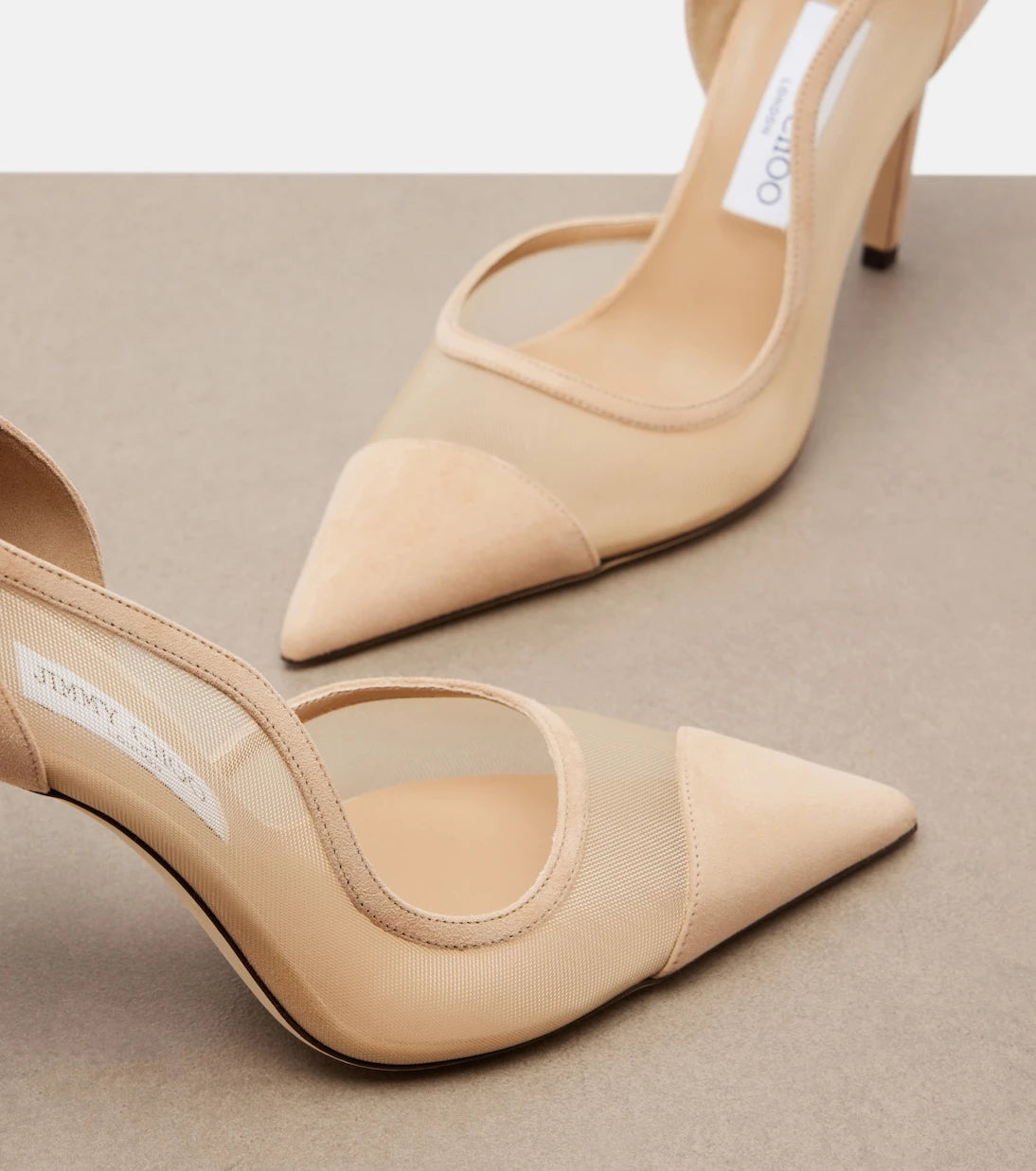 Jimmy Choo - Brigitte suede and mesh pumps