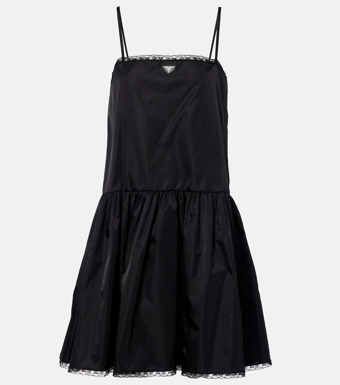 Prada - Re-Nylon lace-trimmed minidress