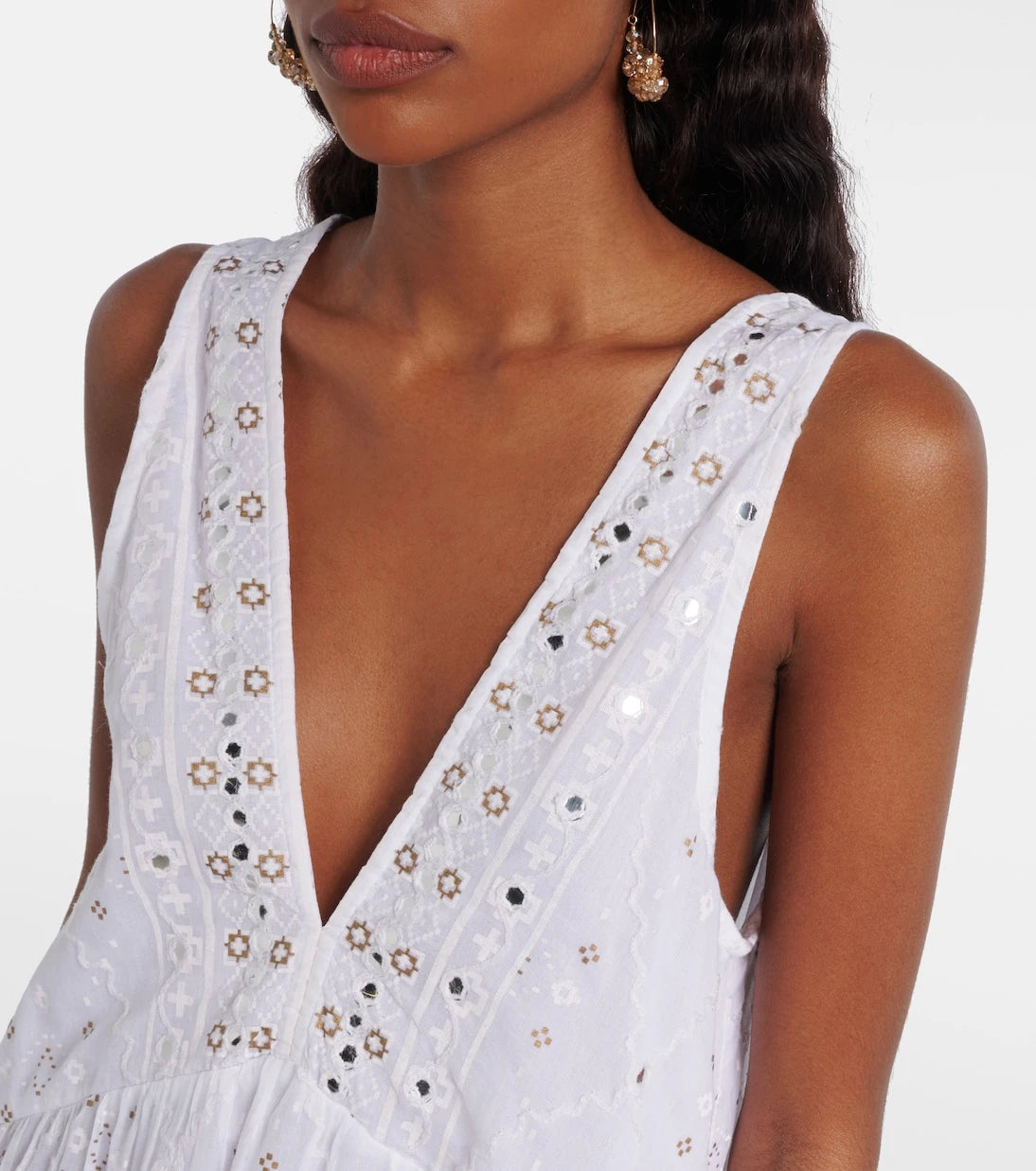 Juliet Dunn - Embroidered cotton minidress