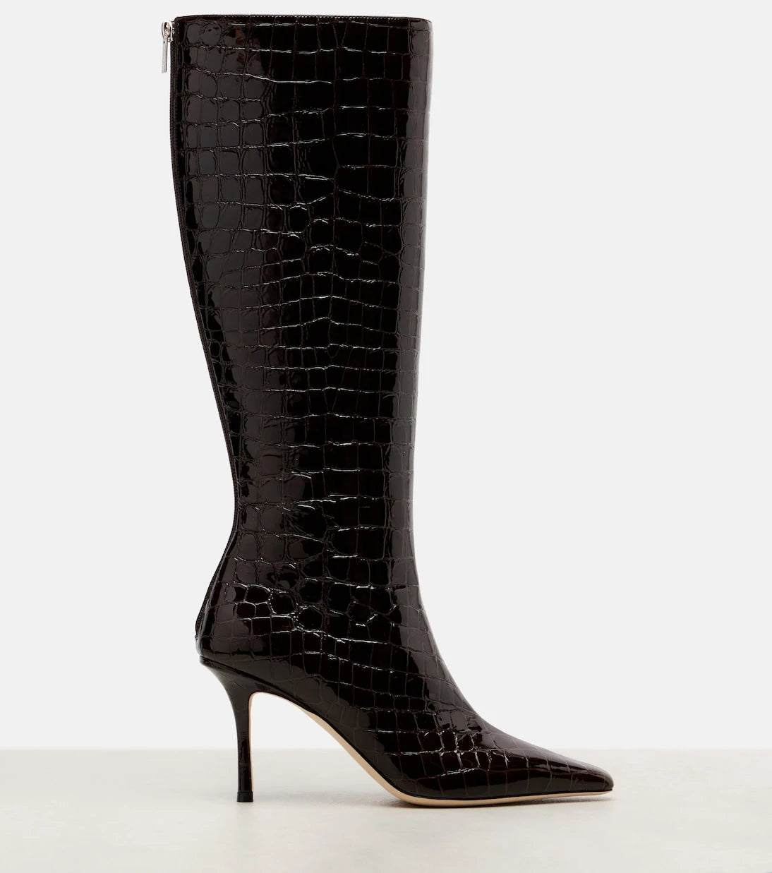Jimmy Choo - Agathe 85 croc-effect leather knee-high boots