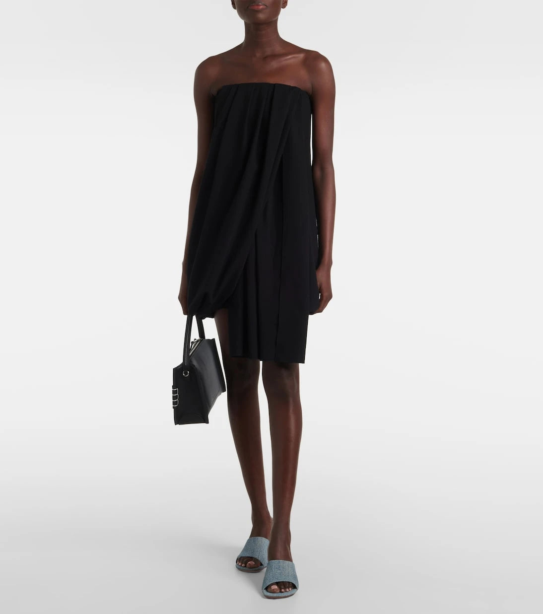 JW Anderson - Draped off-shoulder wool-blend bustier dress