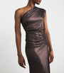 LAPOINTE Brown One-Shoulder Ruched Maxi Dress