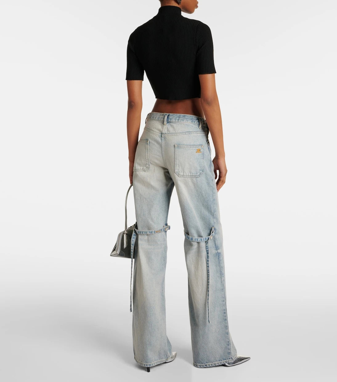 Courrèges - Sailor mid-rise wide-leg jeans