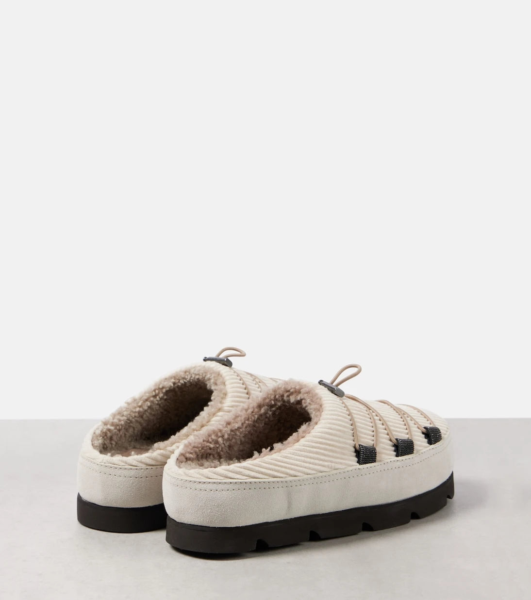 Brunello Cucinelli - Chunky shearling-lined slippers