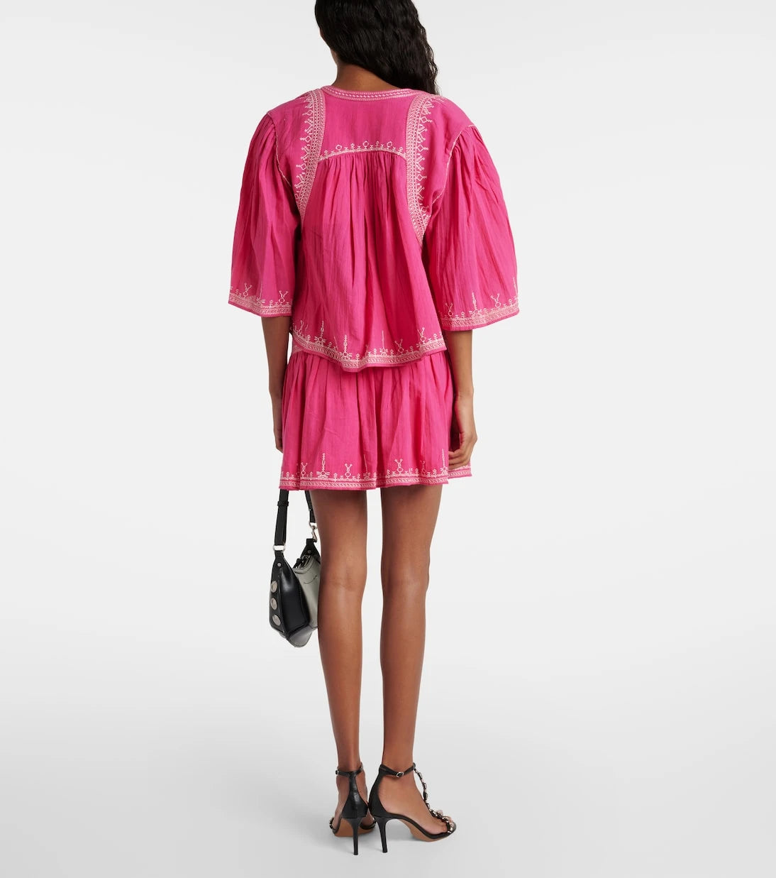 Marant Etoile - Perkins embroidered cotton crop top
