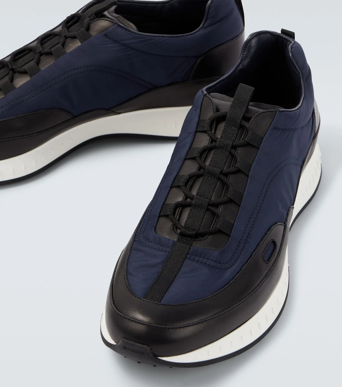John Lobb - Leather-trimmed slip-on sneakers