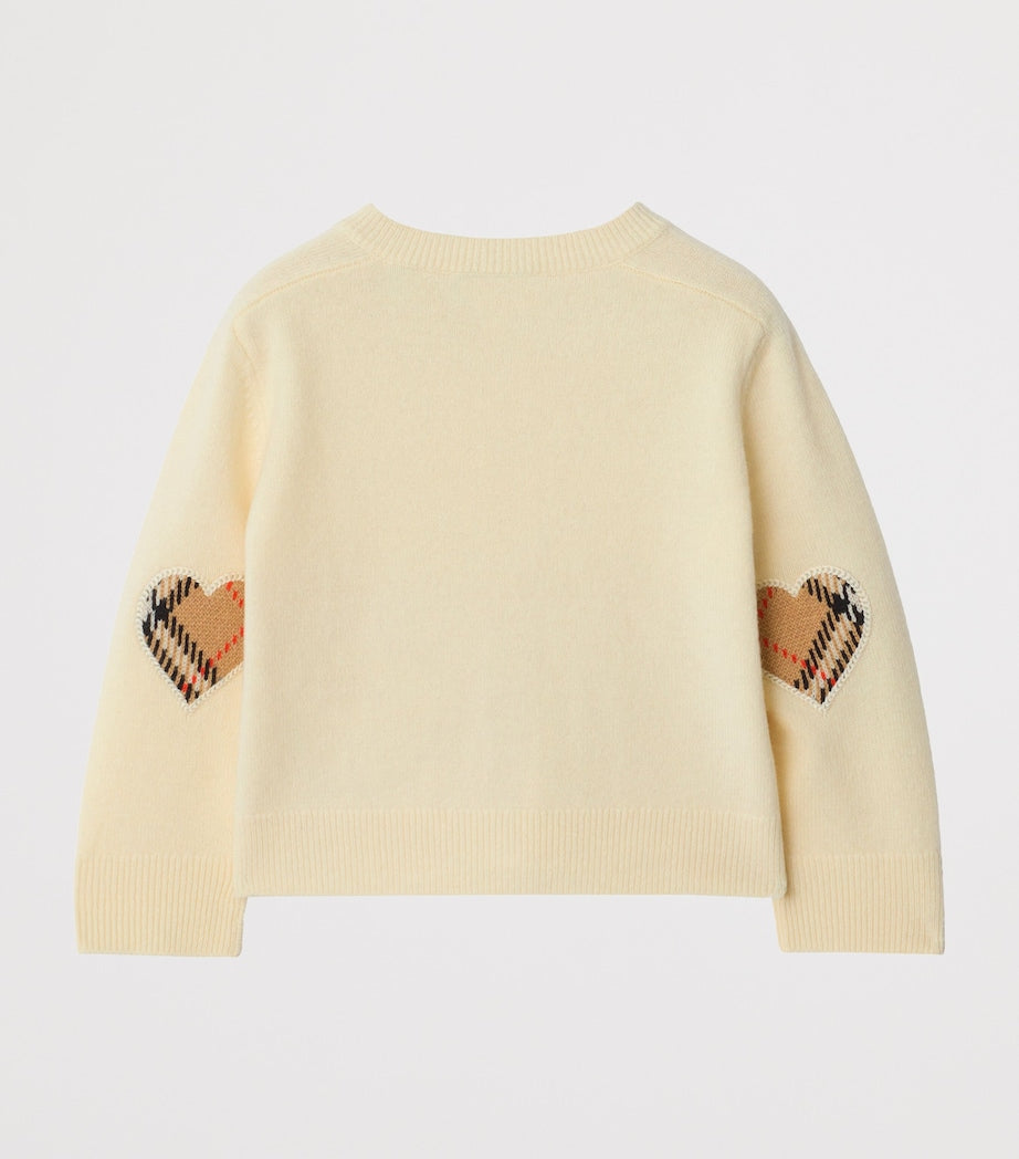 Burberry Kids Wool-Cashmere Heart Check Cardigan (6-36 Months)